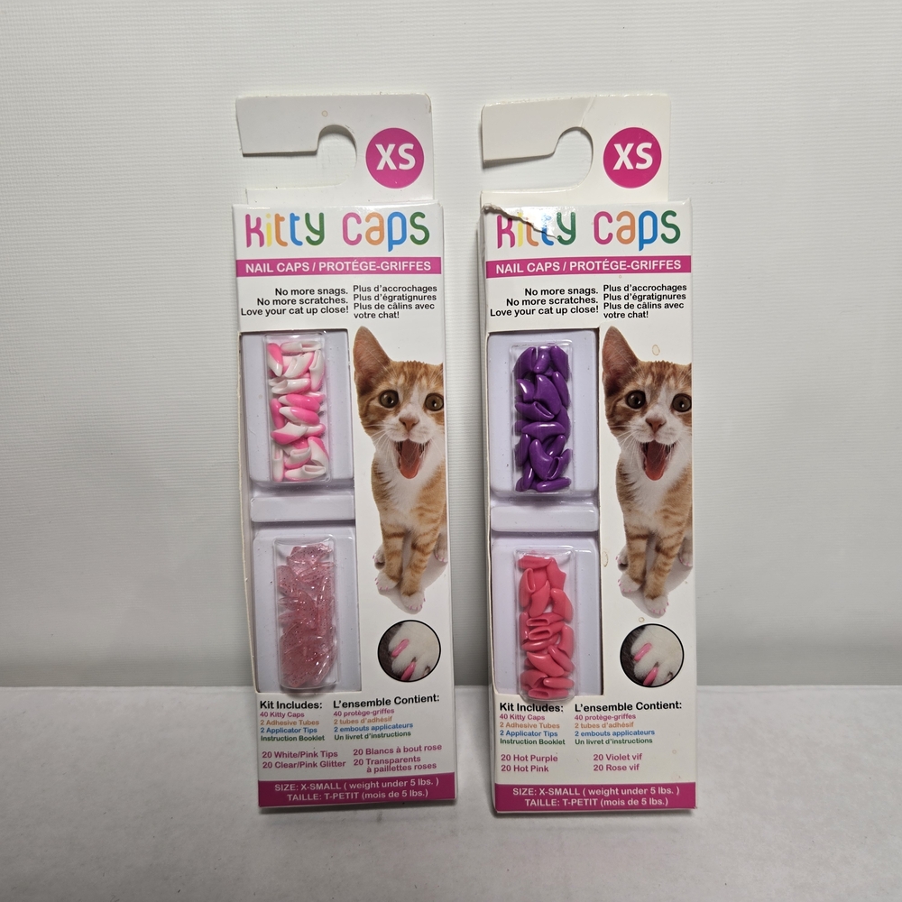 Nail Covers for Cats, Kitten, Kitty caps, Manicure, Claws, Cute, Pink, Xs, 5lb